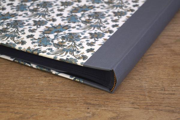 Photo album for wedding photos blue gray with gilding